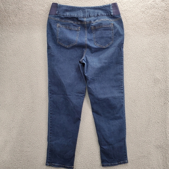 Woman Within Jeans Plus Size 16W Flex-Fit Pull-On Stretch Medium Wash Blue - Picture 5 of 10